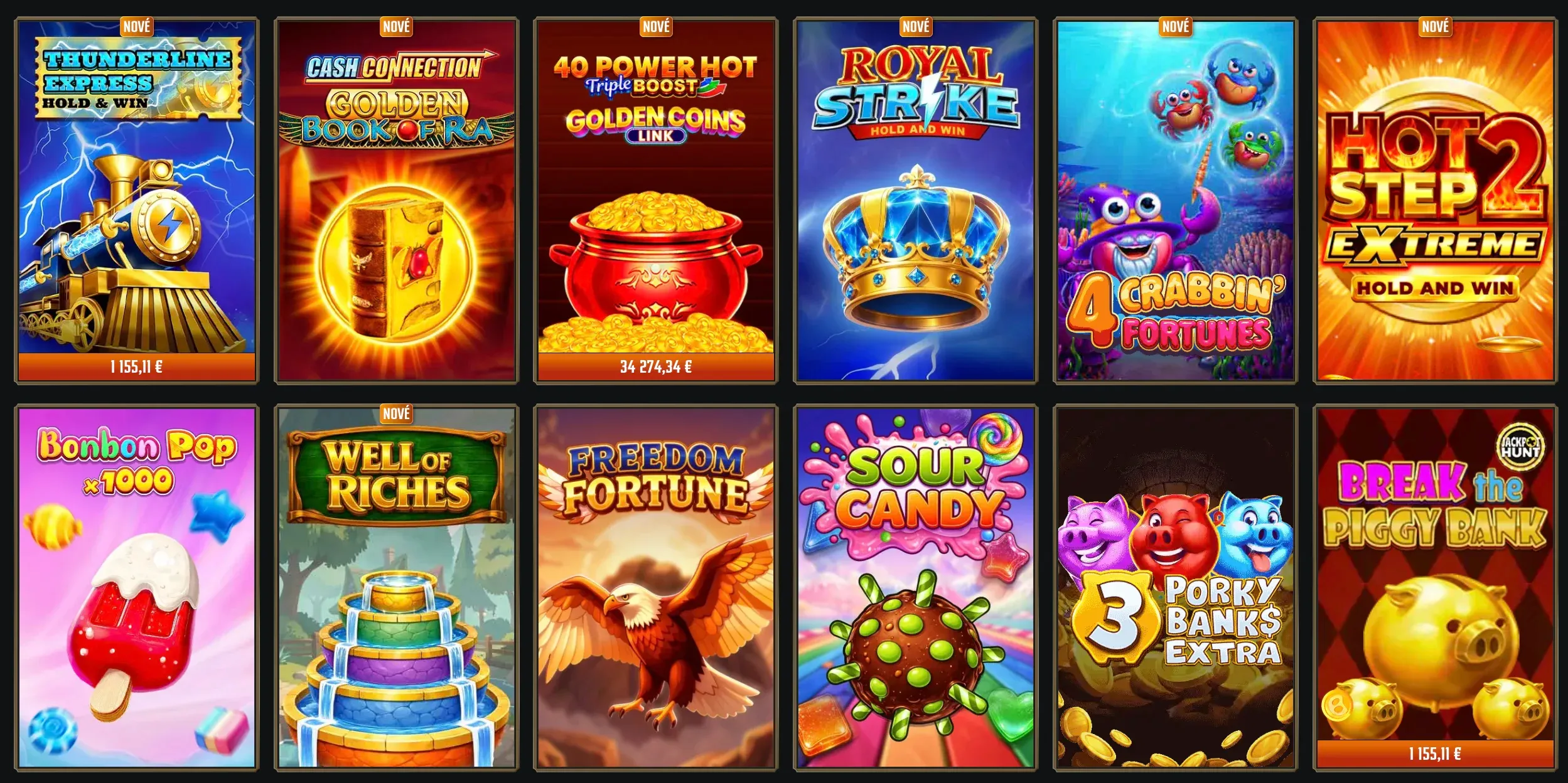 Různé hrací automaty v Gransino casino